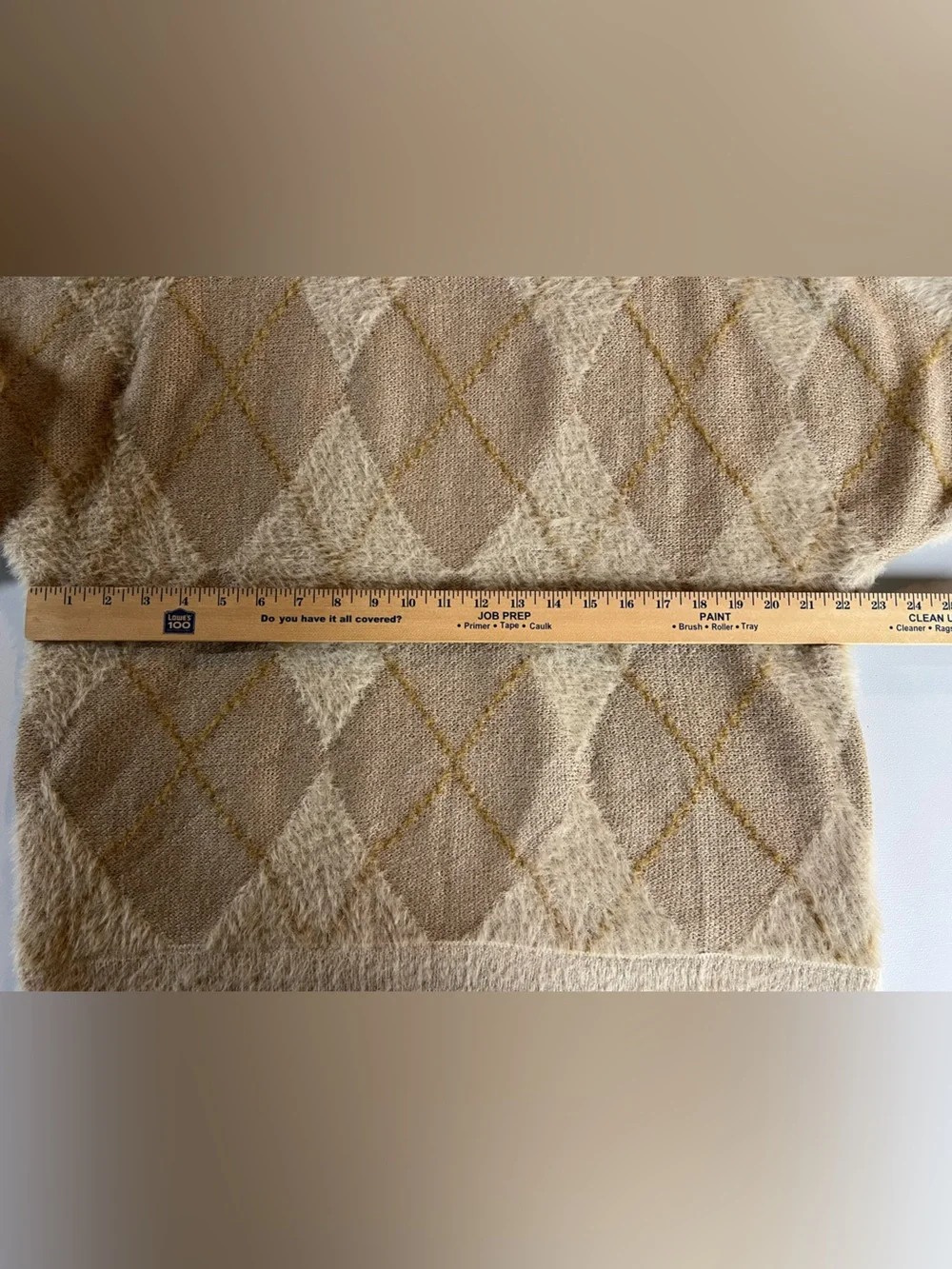 Maurices Tan Fuzzy Argyle Sweater Womens XXL